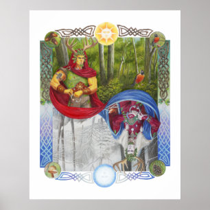 Doppelportrait des Eichenkönigs und des Holly King Poster