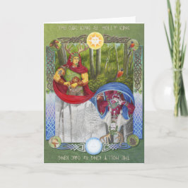 Doppelporträt des Eichenkönigs und des Heiligen Kö Feiertagskarte