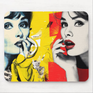 Doppelporträt im Pop-Art-Stil  Mousepad