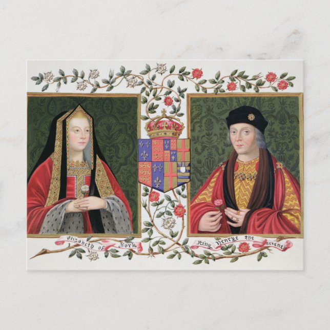 Doppelporträt von Elisabeth von York (1465-1503) a Postkarte (Vorderseite)