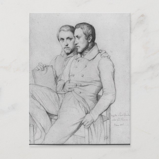 Doppelporträt von Hippolyte und Paul Flandrin Postkarte (Vorderseite)