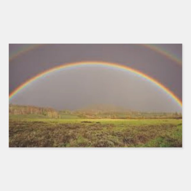 DOPPELRAINBODEN AUF EINEM SCHALTER RECHTECKIGER AUFKLEBER (Vorderseite)
