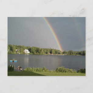 Doppelregenbogen über Coles Pond Walden VT 20. Jul Postkarte