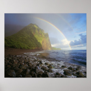 Doppelregenbogen über den Klippen des Nordens Poster