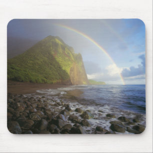 Doppelregenbogen über die Klippen des Nordens Mousepad