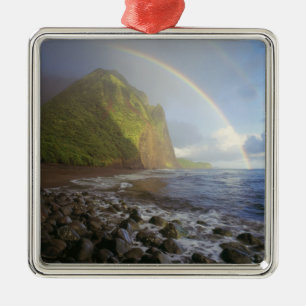 Doppelregenbogen über die Klippen des Nordens Ornament Aus Metall