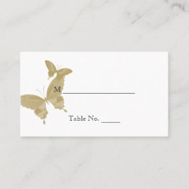 Doppelring-Butterfly-Monogramm-Hochzeitsstipps Platzkarte