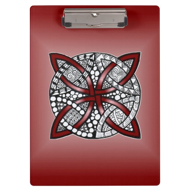 Doppelring-Muster Red Klemmbrett (Vorderseite)