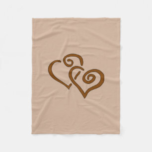 Doppelschokolade Brown Hearts Fleece Blanket