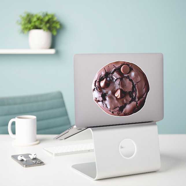 Doppelschokoladenaufkleber Aufkleber (Laptop auf Schreibtisch)