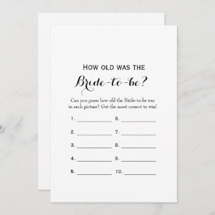 Doppelseitig - 2 Brautparty Game-Wie alt  Beratung Einladung