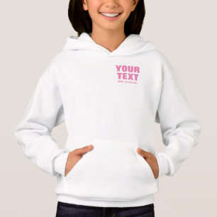 Doppelseitig bedruckter großer Schriftzug Kinder M Hoodie