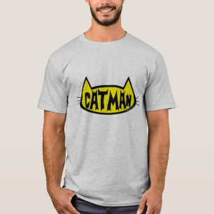 Doppelseitig - CATMAN Cat Head Humorer T - Shirt