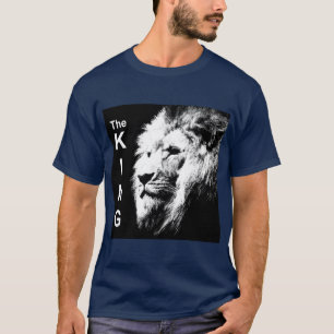Doppelseitig der King Modern Pop Art Lion Head T-Shirt