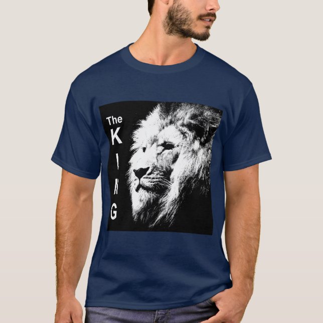 Doppelseitig der King Modern Pop Art Lion Head T-Shirt (Vorderseite)
