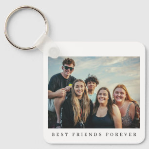 Doppelseitig personalisierte 2-Foto-Beste-Freunde Schlüsselanhänger