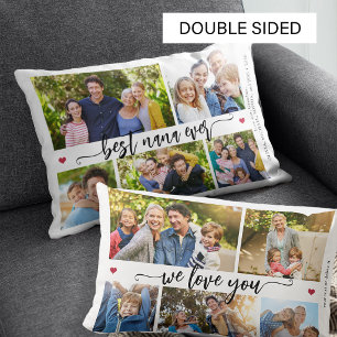 Doppelseitige 10-Foto-Collage beste Oma ever Lendenkissen