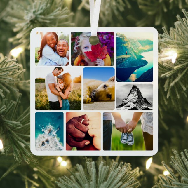 Doppelseitige 18-Foto-Rundmetallverzierung Ornament Aus Metall (InSitu)