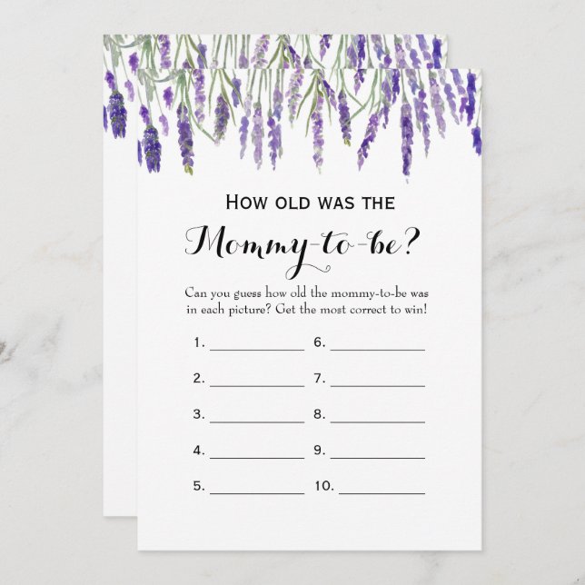 Doppelseitige - 2 Kinderduschspiele - Wie alt | Be Einladung (Vorne/Hinten)