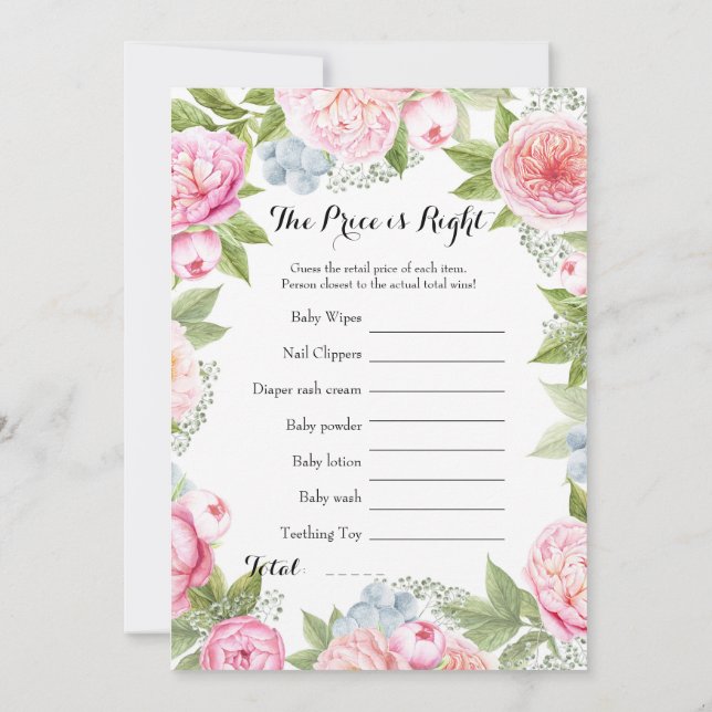 Doppelseitige - 2 x Baby-Duschspiele Einladung (Rückseite)