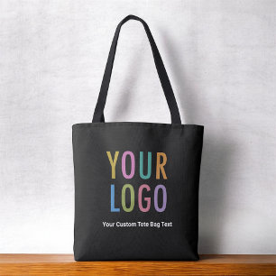 Doppelseitige Black Tote Bag-Logo-Mehrdruck