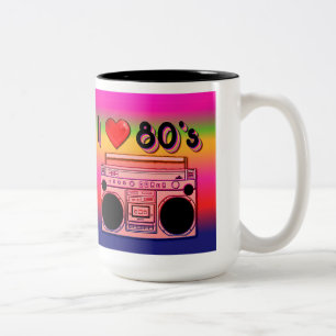 Doppelseitige Boombox-80er Retro-80er-Coffee-Tasse Zweifarbige Tasse