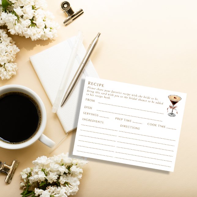 Doppelseitige Espresso Martini Themenkarte Begleitkarte (Von Creator hochgeladen)