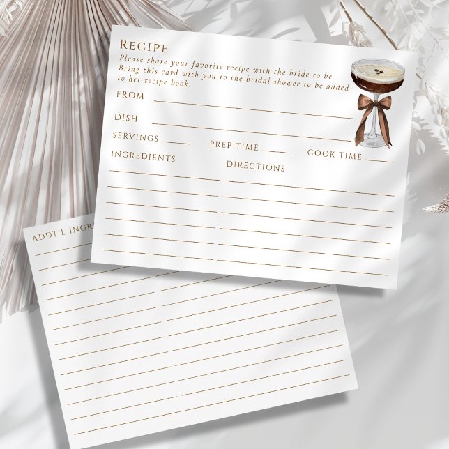 Doppelseitige Espresso Martini Themenkarte Begleitkarte (Von Creator hochgeladen)