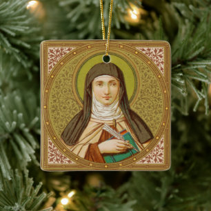Doppelseitige Hl. Teresa (SNV 27) Quadratische Ker Keramikornament