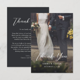 Doppelseitige Hochzeit Dankeskarten mit Foto Save The Date
