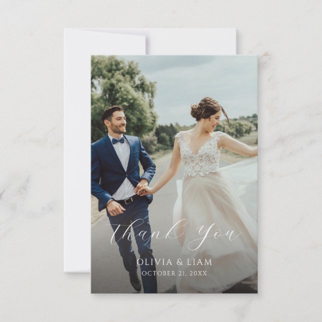 Doppelseitige Hochzeitskarte mit Foto (Vorderseite)