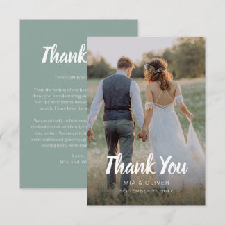 Doppelseitige Hochzeitskarte mit Foto Dankeskarte