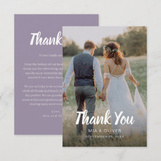 Doppelseitige Hochzeitskarte mit Foto Dankeskarte