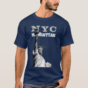 Doppelseitige Liberty Statue Nyc Manhattan Herren T-Shirt