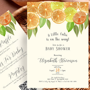 Doppelseitige Little Cutie Baby Shower Einladung