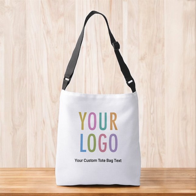 Doppelseitige Logokombination - kundenspezifisches Tragetaschen Mit Langen Trägern (MISOOK All-Over-Print White Crossbody Bag with Logo for Business)