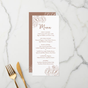 Doppelseitige Mocha Mousse Boho Blumenhochzeit Bar Menükarte