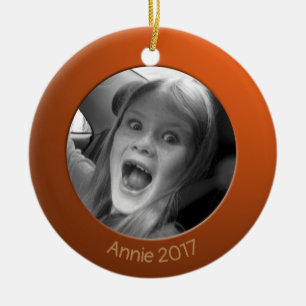 Doppelseitige Orange 2 x Benutzerdefiniertes Foto Keramik Ornament