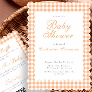 Doppelseitige orange Babyparty-Einladung Einladung