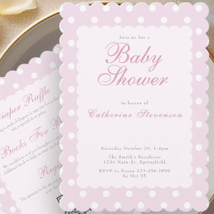 Doppelseitige rosa Punkte Baby Shower Einladung