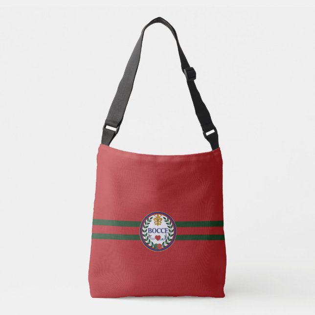 Doppelseitige Rot-Bocce-Logo-Totttasche Tragetaschen Mit Langen Trägern (Vorderseite)