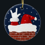 Doppelseitige Santa Ornament mit I Liebe Sie in AS<br><div class="desc">Weihnachtsmann ILY Handform Ornament - An einem schneebedeckten Weihnachtsabend signiert der Weihnachtsmann in der amerikanischen Gebärdensprache "I Liebe You",  während er den Schornstein hinunter fährt,  um Geschenke zu liefern.</div>