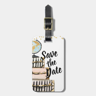 Doppelseitige Save-the-Date-Hochzeit-Gepäckanhänge Gepäckanhänger