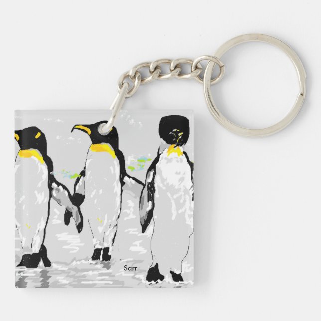 Doppelseitige Schlüsselketten-Penquins Schlüsselanhänger (Rückseite)