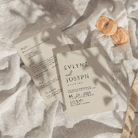 Doppelseitige Schwarz-Beige-Boho-Neutrale Hochzeit