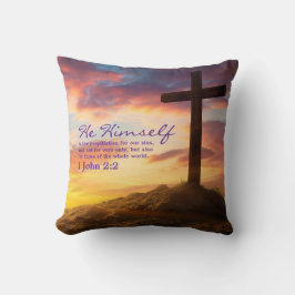 Doppelseitige Silhouette Cross Bible Verse Kissen