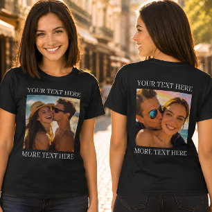 Doppelseitige T-Shirts, Benutzerfoto und Text T-Shirt