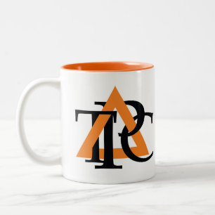 Doppelseitige Tasse des Dreieck-Logos, orange inne