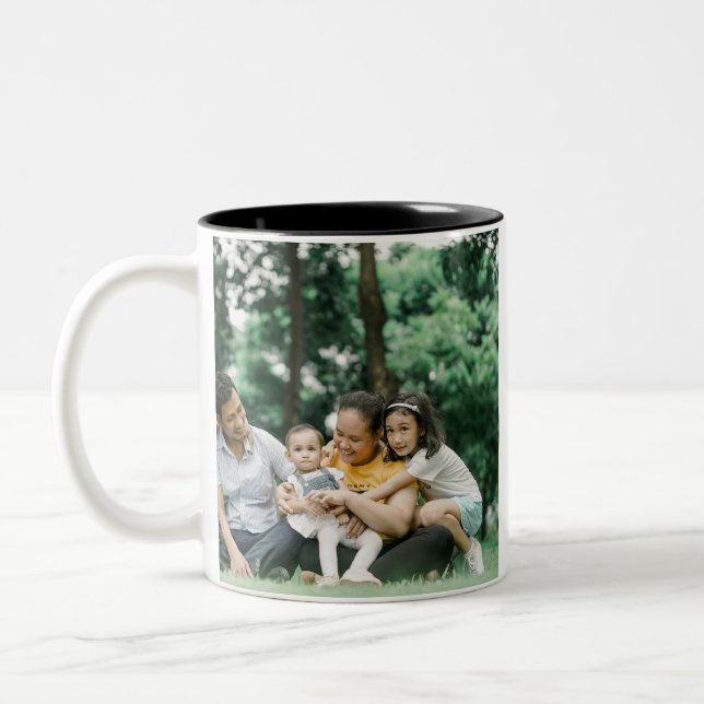 Doppelseitige Vorlage für Fotos der 2-Familie Zweifarbige Tasse (Links)