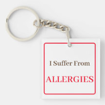 Doppelseitiger Keyring - Ich leide unter Allergien